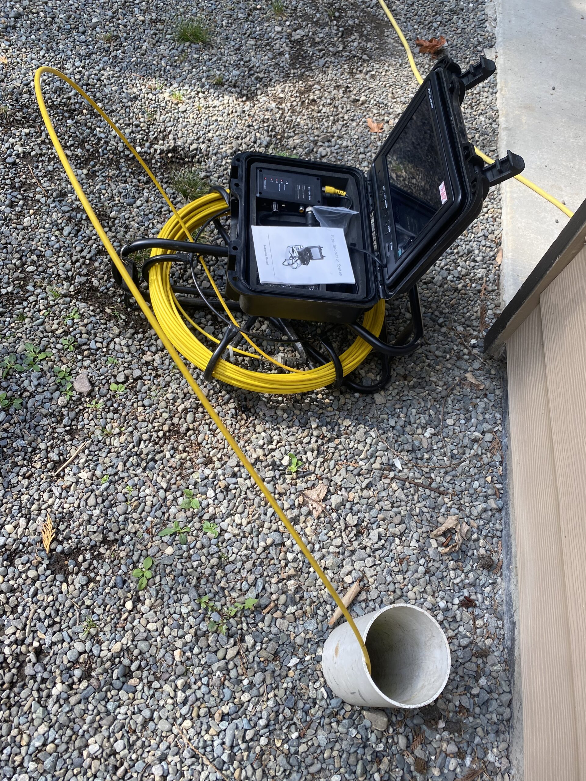 Camera Scoping Downspout Drain