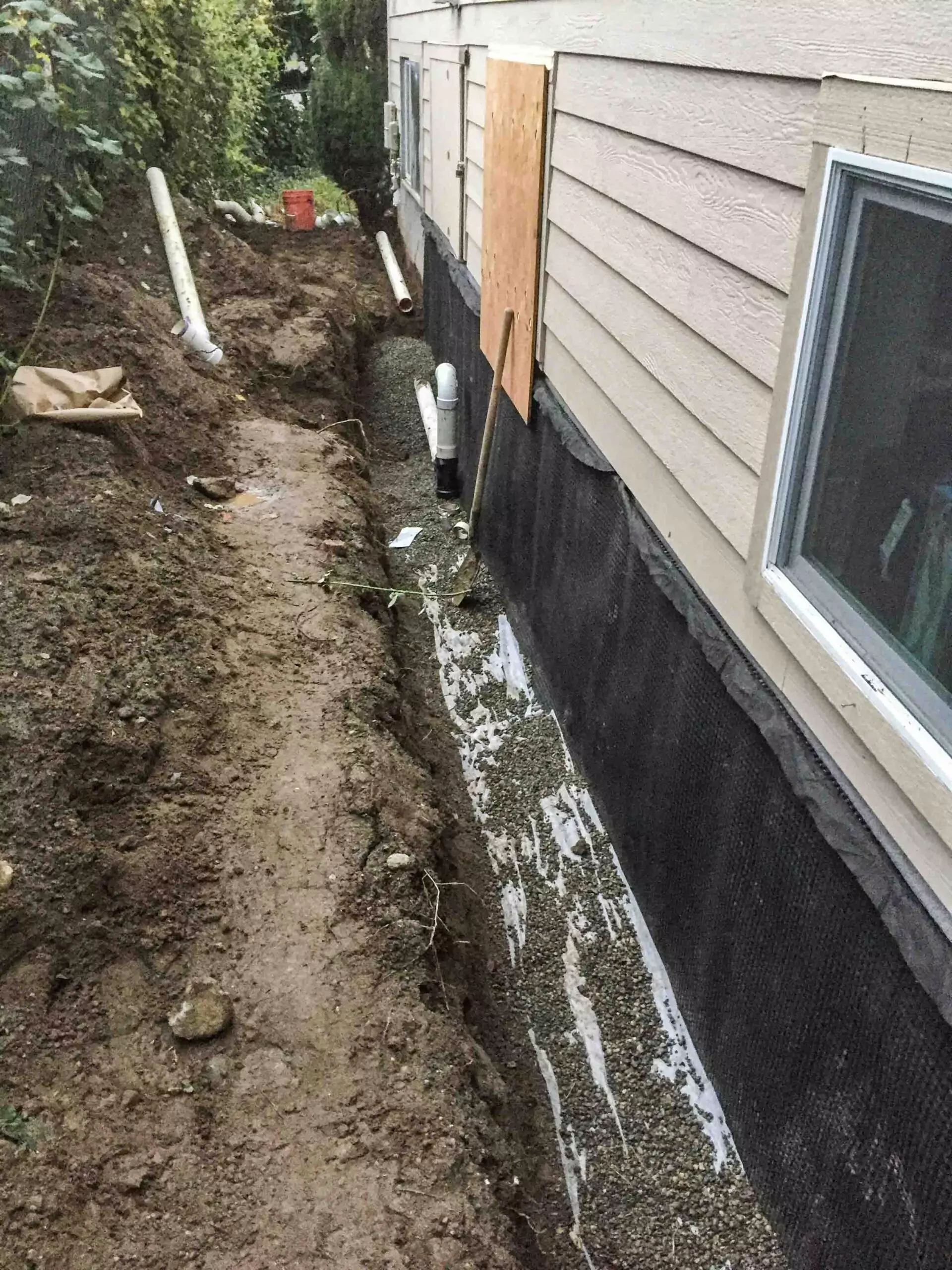 Backfill New Basement Waterproofing Trench